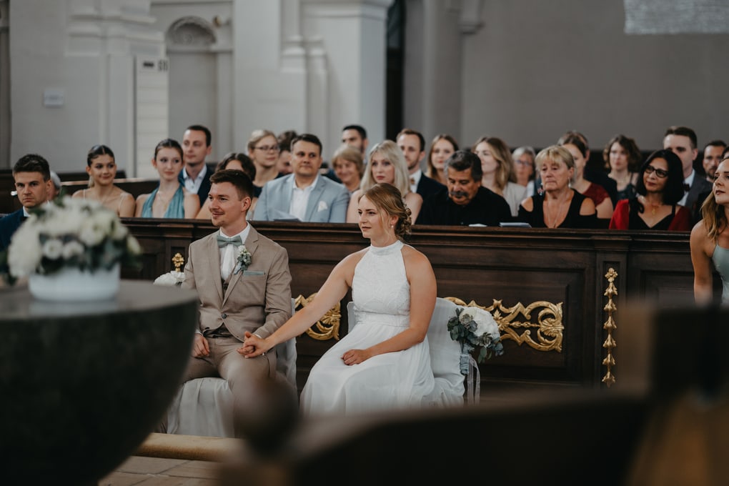 Hochzeit in der Altstadt von Bamberg, mit Trauung in einer historischen Kirche