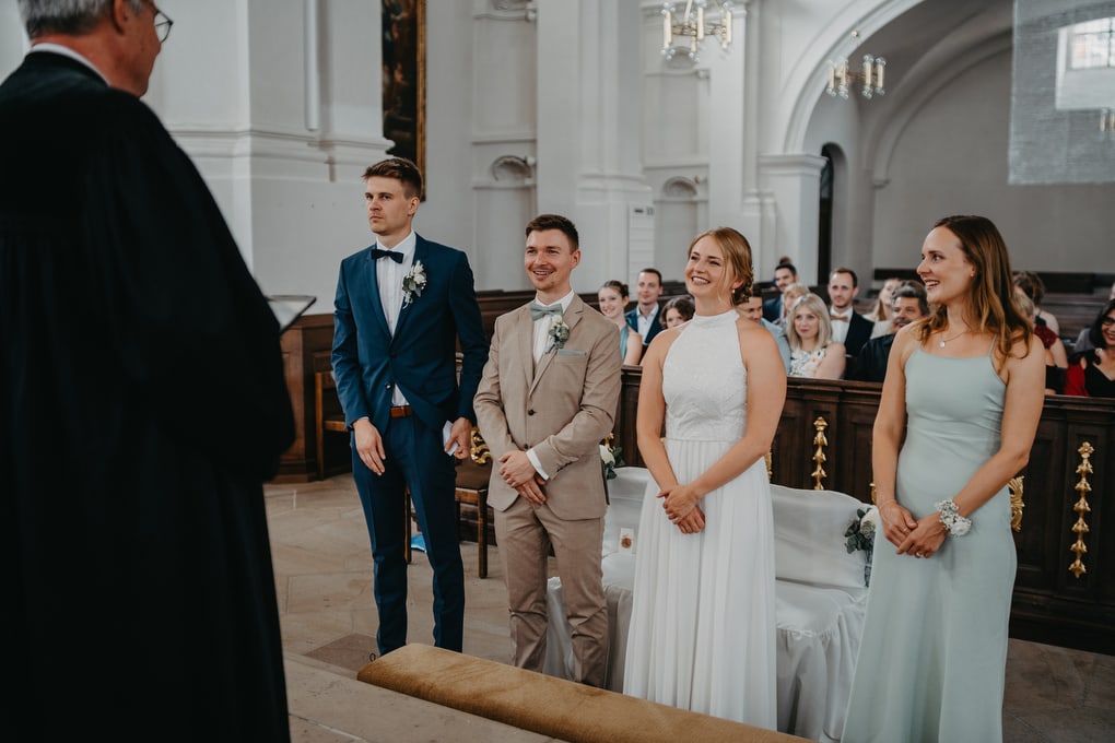 Hochzeit in der Altstadt von Bamberg, mit Trauung in einer historischen Kirche