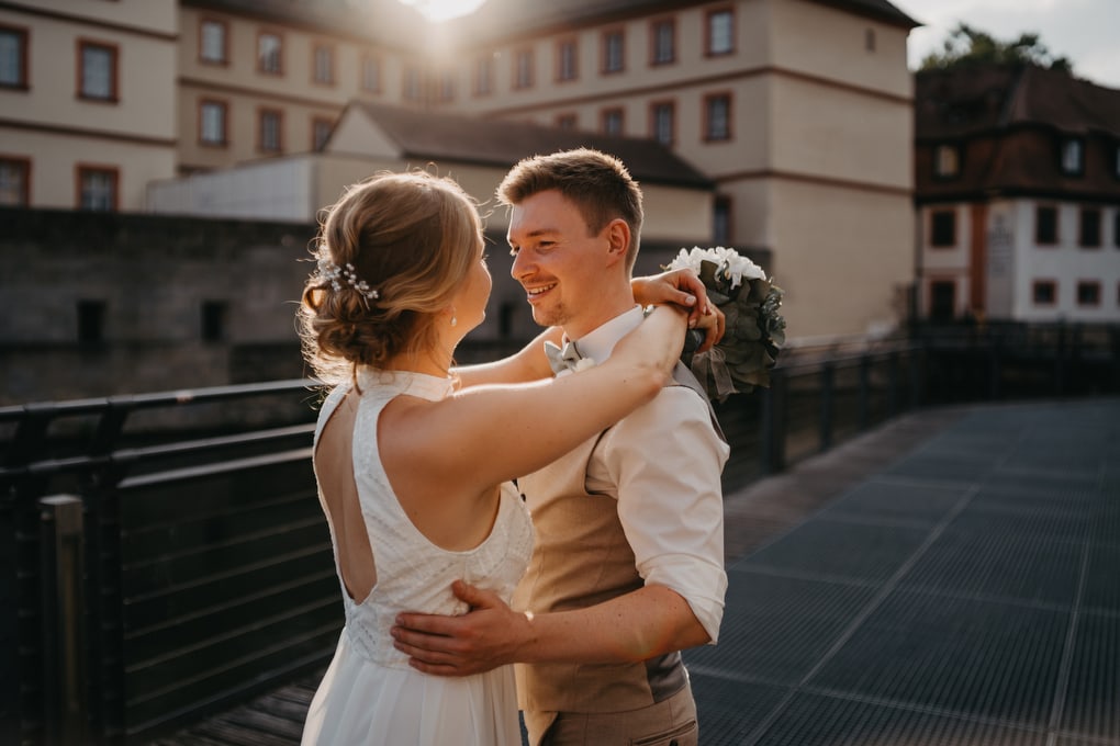 Hochzeit in der Altstadt von Bamberg, mit Trauung in einer historischen Kirche