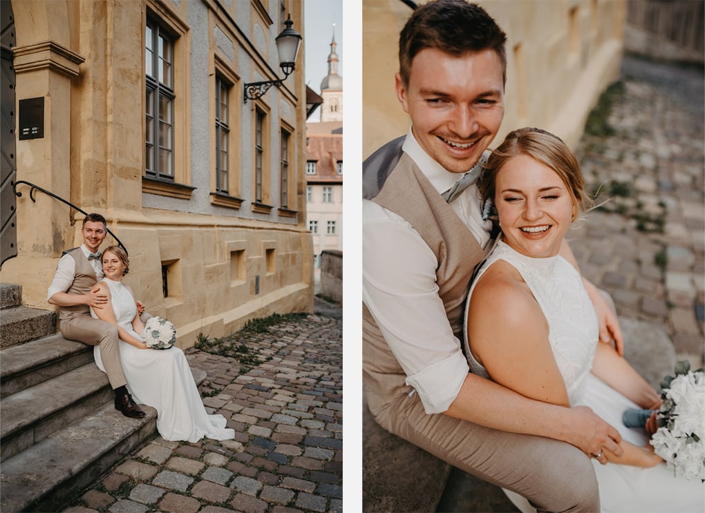 Hochzeit in der Altstadt von Bamberg, mit Trauung in einer historischen Kirche