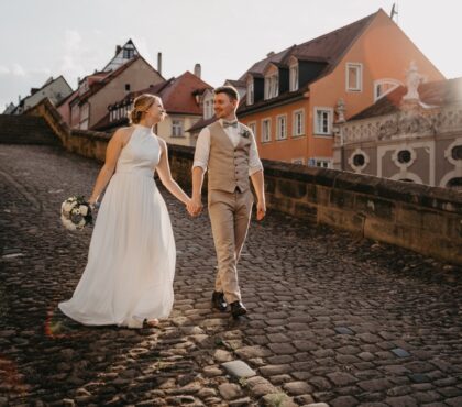 Hochzeit in der Altstadt von Bamberg, mit Trauung in einer historischen Kirche