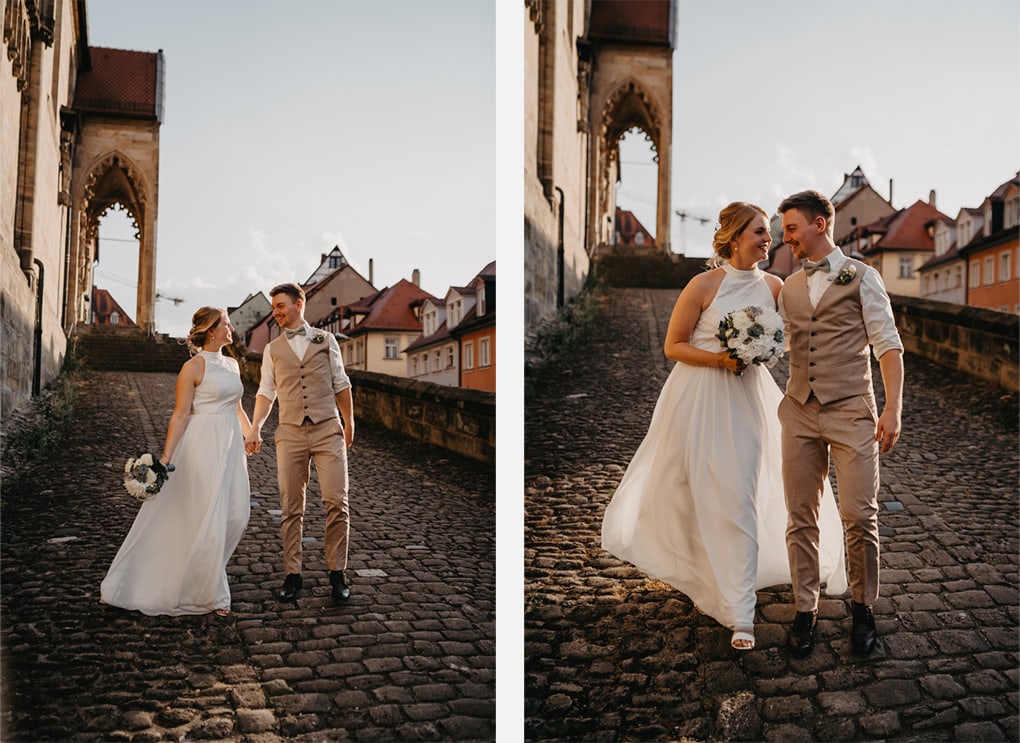 Hochzeit in der Altstadt von Bamberg, mit Trauung in einer historischen Kirche