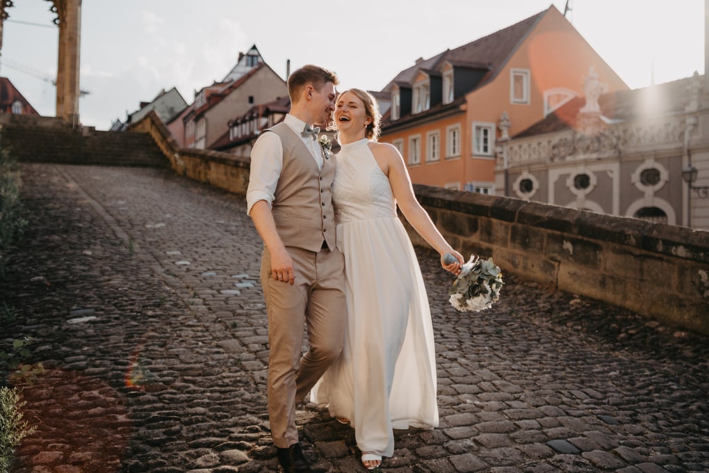 Hochzeit in der Altstadt von Bamberg, mit Trauung in einer historischen Kirche